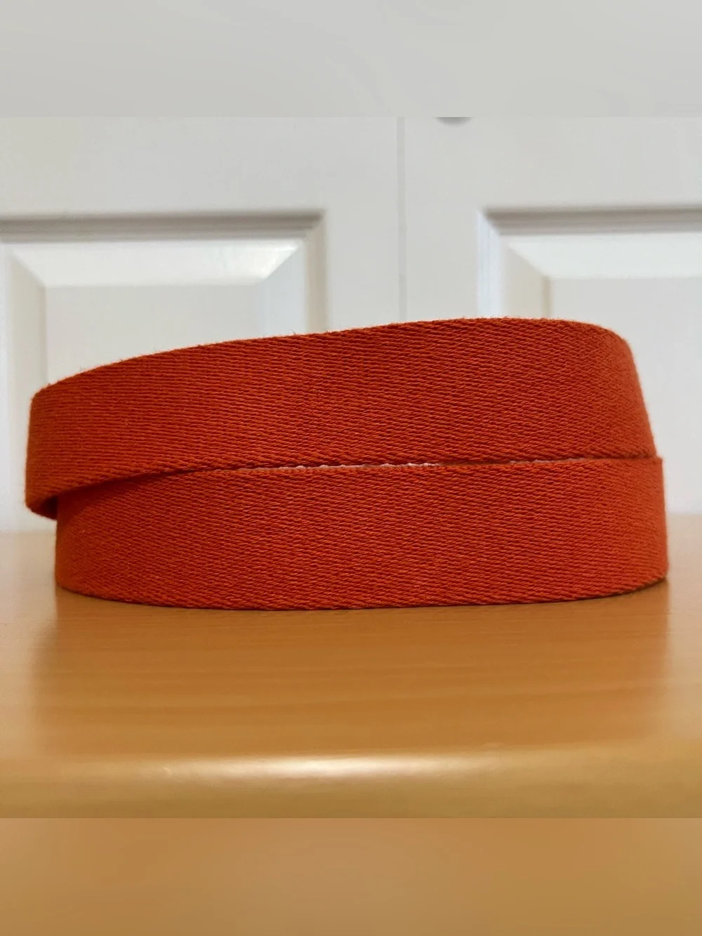 Vtg Rare Eddie Bauer Orange Canvas and Leather Surcingle Belt Size 44 England